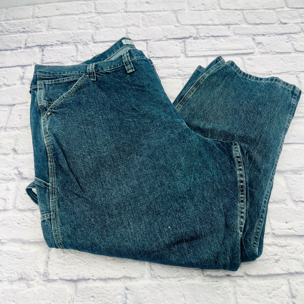 Lee Carpenter Jeans Mens 50x29 Dark Wash Denim Work Pants